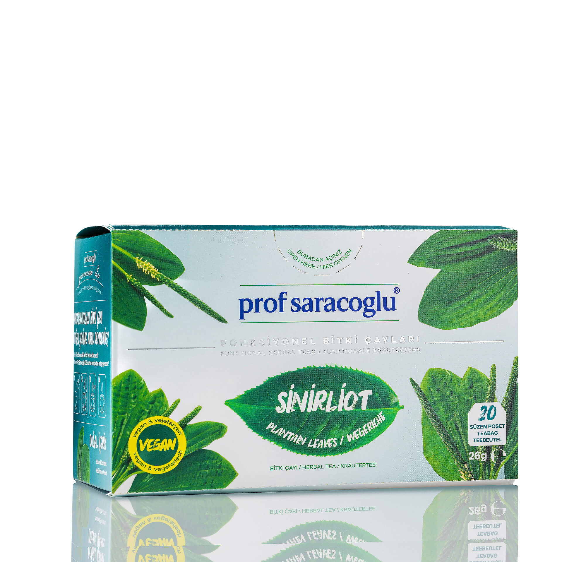 Wegeriche Kräutertee (Folium Plantaginis) - Kräuterteebeutel (20 Beutel)
