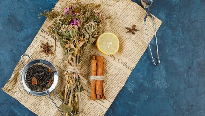 Sleep tea blend: Valerian, Lemon Balm, Passionflower, Lavender Cup of sleep tea with valerian, lemon balm, passionflower and lavender